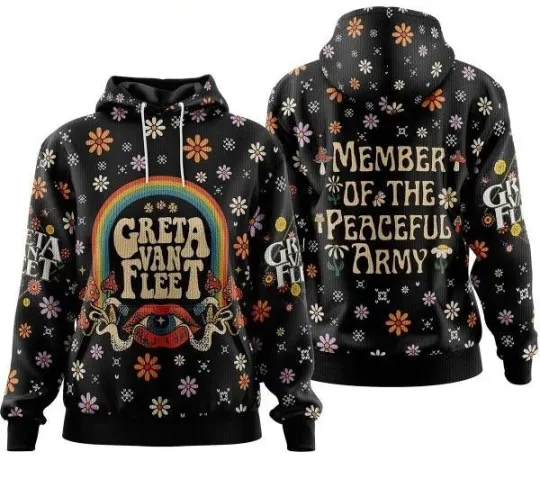 BG Greta Van Fleet Member Of The Peace Rock Band All Over Print Hoodie 3D