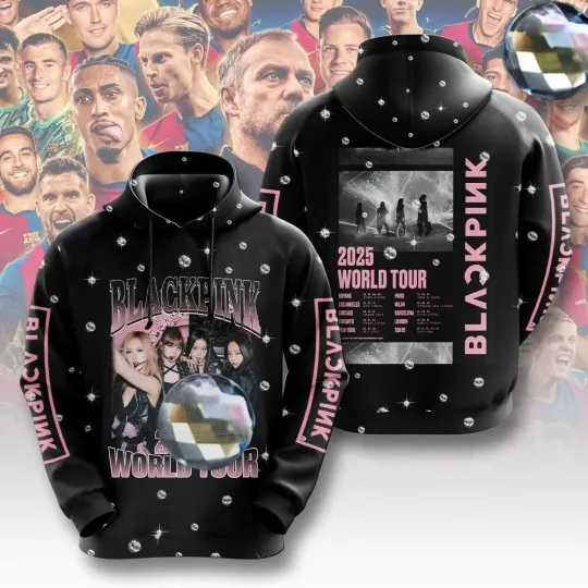 2025 World Tour Blackpink Band 3D Hoodie  Blackpink Kpop Group Shirt