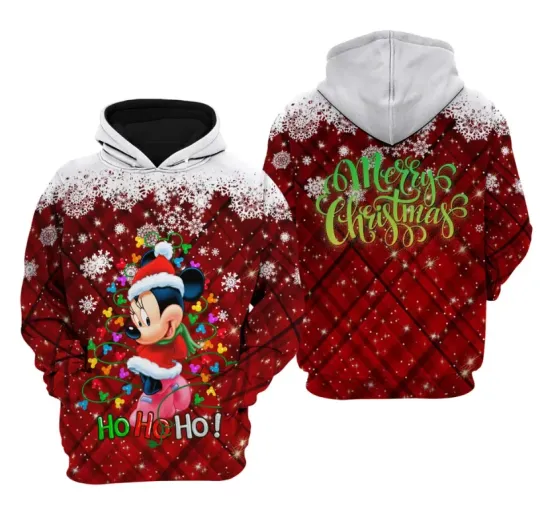 Discover Minnie Mouse Red Christmas Hoodie