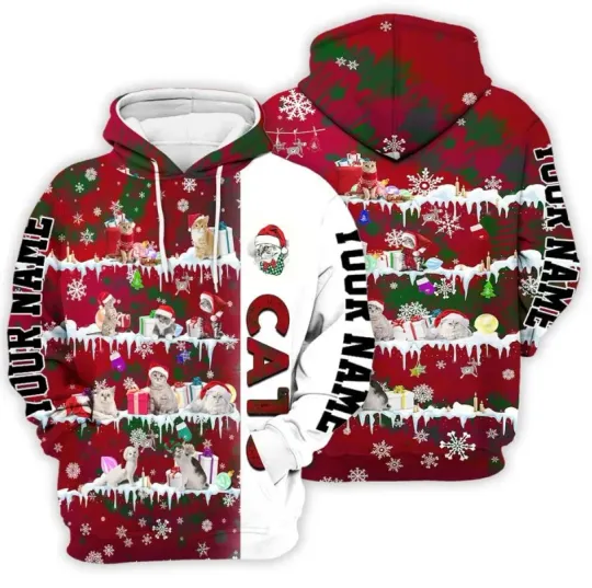 Discover Naughty Cats Christmas 3D Hoodie