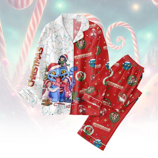 Discover Cartoon Christmas Pajamas Set, Cute Characters Xmas Family Pajamas, Fun Christmas Matching Pajamas, Cozy Holiday Gift
