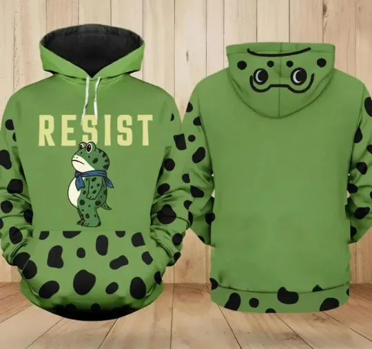 Discover Portland Frog Protest 3D Print Hoodie 3D