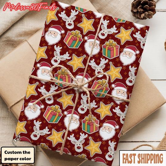 Discover Santa and Reindeer Gift Wrap