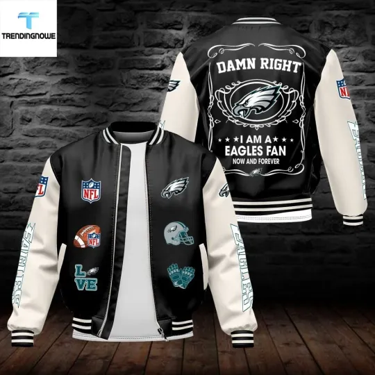 Discover Philadelphia city Eagle Bomber Jacket Damn Right Im A Cowboys Fan Now And Forever