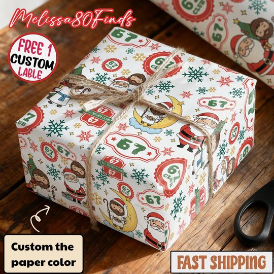 Discover Santa And Jesus Wrapping Paper, Funny Christmas Club Gift Wrapping, Festive Wrapping Paper, Seasonal Gift Wrapping, Eco-friendly Wrap Paper