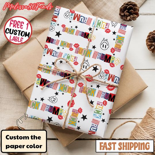 Discover Scrapbooking Subtle Anti Trump Christmas Wrapping Paper, Fuck Trump Wrapping Paper, FDT Wrapping Paper, Anti Fascist Xmas Wrapping Paper