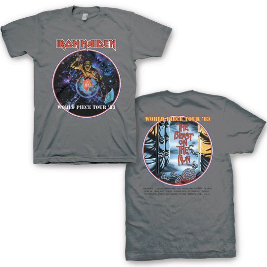 Discover Iron Maiden World Piece Tour Double Sided T-Shirt