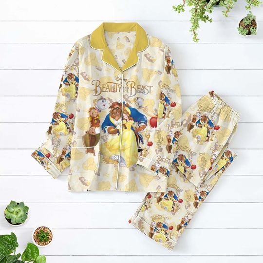 Discover Beauty And The Beast Pajamas Set, Princess Belle Holiday Pajamas, Beauty Beast Pajamas, Disney Belle Women Pajamas, Beauty Beast Pj Set