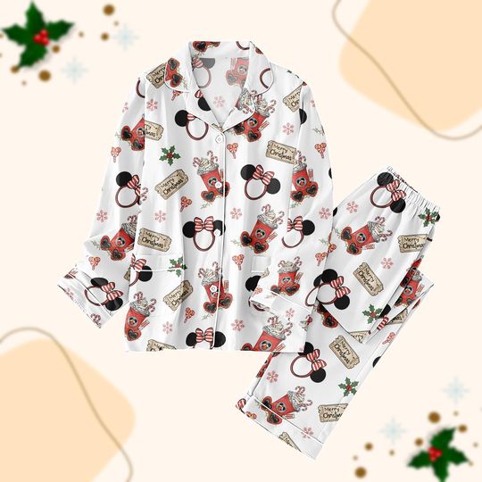 Discover Disney Merry Christmas Pajamas Set, Disneyland Holiday Pajamas, Mickey and Minnie Pajamas Family, Disney Xmas Pajamas, Disneyland Gift