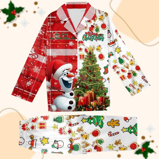 Discover Disney Frozen Olaf Pajamas Set, Cute Disney Snowman Holiday Pajamas, Merry Xmas Olaf Shirt, Christmas Tree Pj Set, Santa Olaf Pajamas