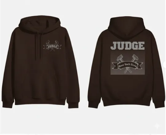 JUDGE New York Crew Pullover, 2D Hoodie dark chocolate color