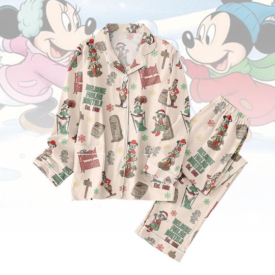 Discover Disney Haunted Mansion Christmas Pajamas Set, Mickey and Friends Women Pajamas, Disney Lights Shirt, Mickey's Very Merry Xmas Pajamas