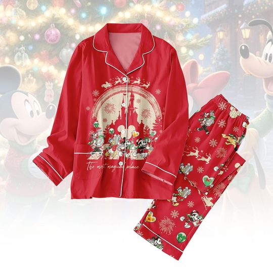 Discover It's The Most Wonderful Time of The Year Christmas Pajamas Set, Cartoon Mickey and Friends Matching Family Pajamas, Disney Xmas Gifts