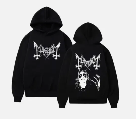 Discover Mayhem Black Metal Hoodie Men Women Vintage Rock Band