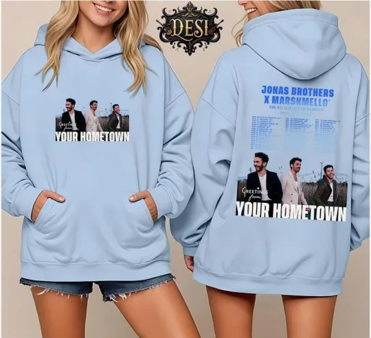 Jonas Brothers Greetings From Your Hometown Tour 2025 Concert Hoodie 2D