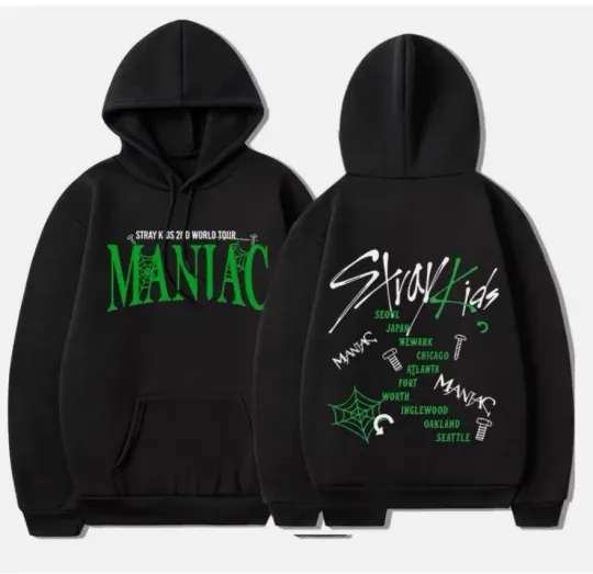 Discover World Tour MANIAC Unisex Hoodie 2D Black Straykids