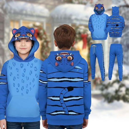 Discover Blue Tiger Costume Hoodie, Derpy Hunters Jogger, Kpop Tiger Cosplay Outfit, Halloween Costume Tiger Shirt, Halloween Gift, Christmas Gift