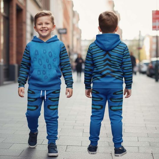 Discover Kpop Tiger Costume Hoodie, Demon Hunter Tiger Cosplay Jogger, Blue Tiger Halloween Costume Outfit, Blue Tiger Cosplay Shirt Pants Set