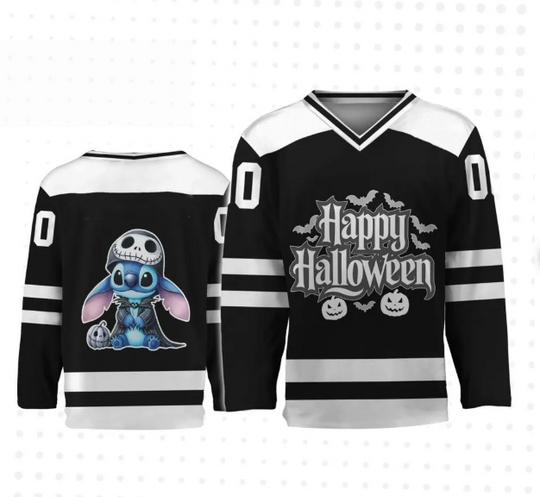 Discover Disney Classic Stitch 2025 Autumn/Winter Men's Retro Ice Hockey Shirt Outdoor Fitness Speed Drying Shirt Long Sleeve T-shirt