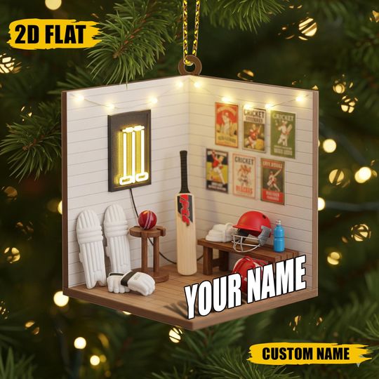 Discover Custom Cricket Christmas Ornament, Gift For Cricket Players, Cricket Keepsake, Athlete Gift, Cricket Decor, Cricket 2D Flat Ornament