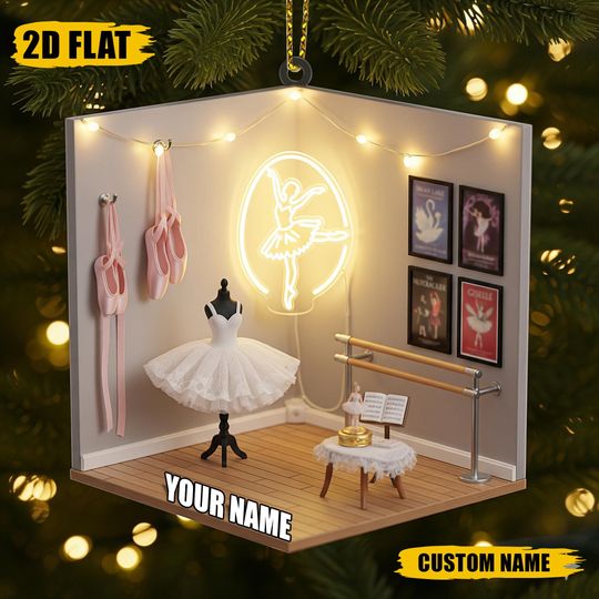 Personalized Ballerina Ornament, Ballet Dance Studio Decor, Ballet Dancer Christmas Gift, Nutcracker Themed Tree Keepsake