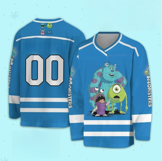 Discover New autumn and winter Disney Monster Academy men's ice hockey outfit, fashionable Y2K casual long sleeved T-shirt and jersey