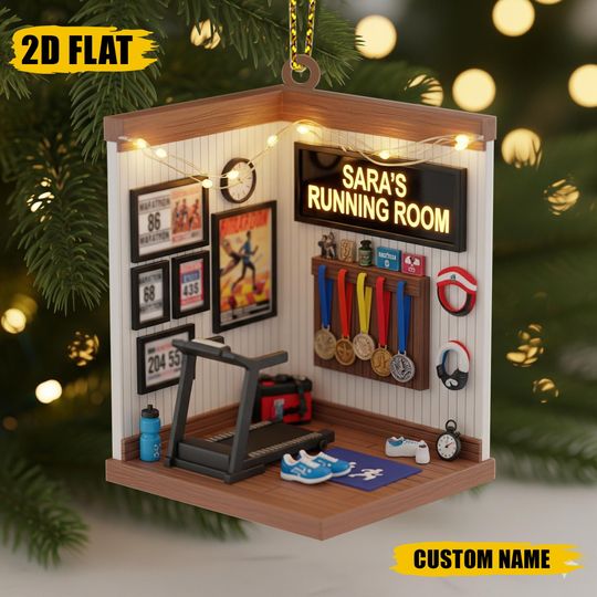 Discover Custom Running Club Christmas Ornament, Runner Ornament, Running Room Christmas Ornament Tree Hanging Decor