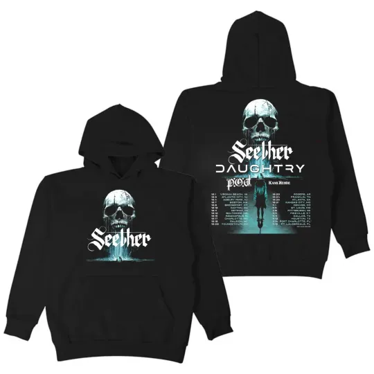 Discover Seether 2025 Concert Rock Tour Band Tee Alternative Metal Unisex Hoodie