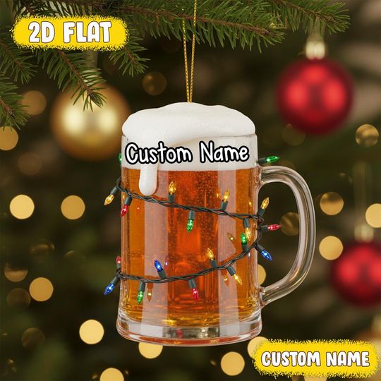 Discover Custom Beer Christmas Ornament, Beer Mug Acrylic Ornament, Brewery Tree Hanging Decor, Beer Lovers Gift