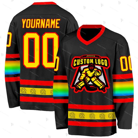 Discover Custom Name Cosplay Player Gradient Graffiti Colorful Retro Breathable Pullover 3DPrint Casual Harajuku Hockey Jersey Shirts AX7