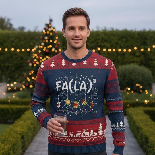 Discover Math Ugly Christmas Sweater, Fa La Sweater, Science Xmas Gift For Kids Adults Holiday