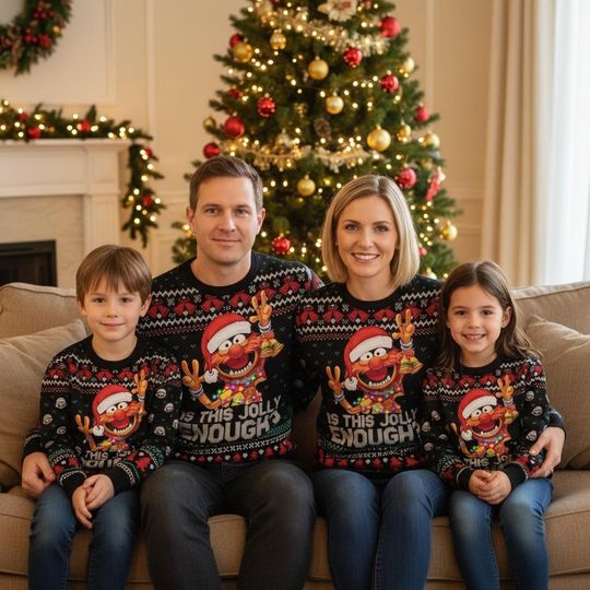 Muppet Christmas Ugly Sweater, Festive Muppets Holiday Sweatshirt, Christmas Gift For Men Women, Xmas Holiday Gift, Xmas Family Gift