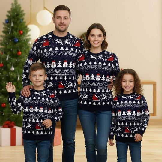 Discover Family Christmas Ugly Sweater Snowman Sweater Holiday Gift For Men Women Kids Xmas Gift