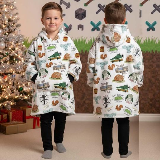 Discover National Lampoon's Christmas Vacation Hooded Blanket, Griswold Cozy Wearable Blanket, Winter Holiday Lounge Blanket, Perfect Xmas Gift