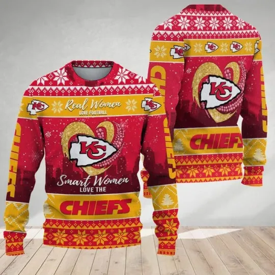Discover Real Women Love Football Chiefs Ugly Christmas Sweater