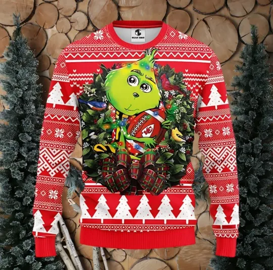 Discover Kansas City Chief funny character Hug Ugly Christmas Sweater