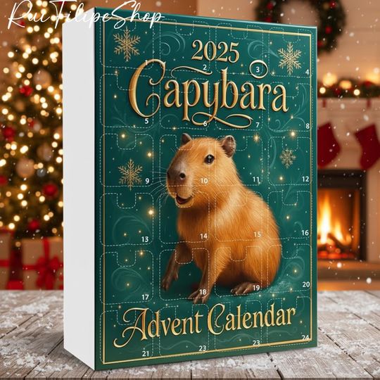 Discover 2025 Capybara Advent Calendar Acrylic Decor, Cute Animal Christmas Countdown, Holiday Gift for Kids and Adults