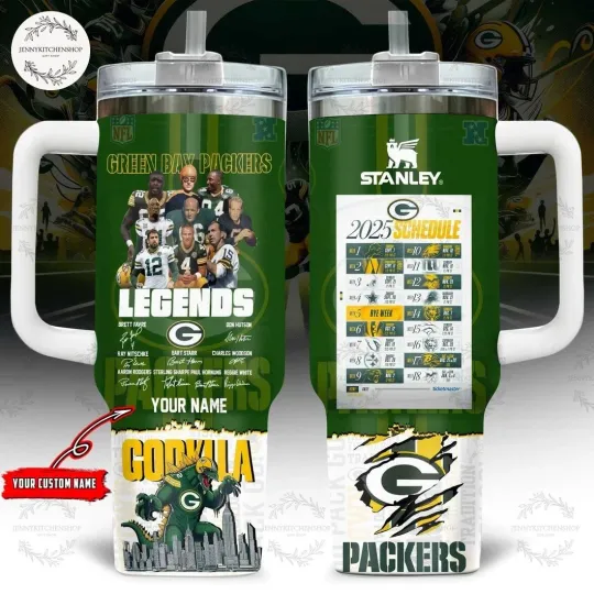 Discover Personalized Gre*en Bay Packers x Gozilla Legends Tumbler