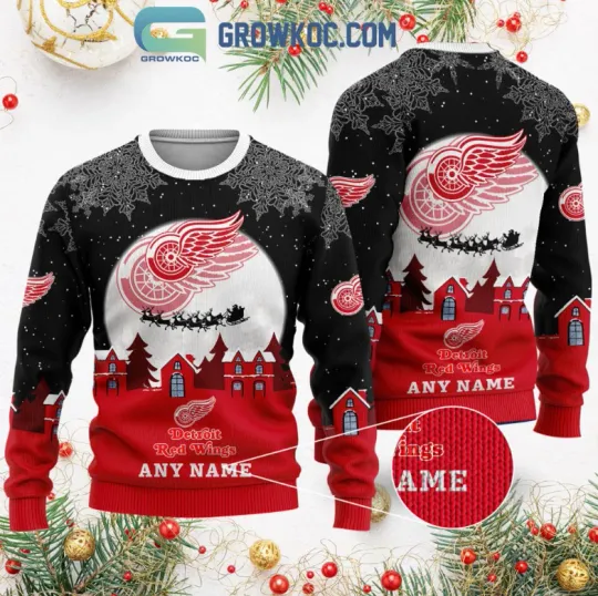 Discover Personalized Detroit Red Wing Nhl Merry Christmas Ugly Sweater