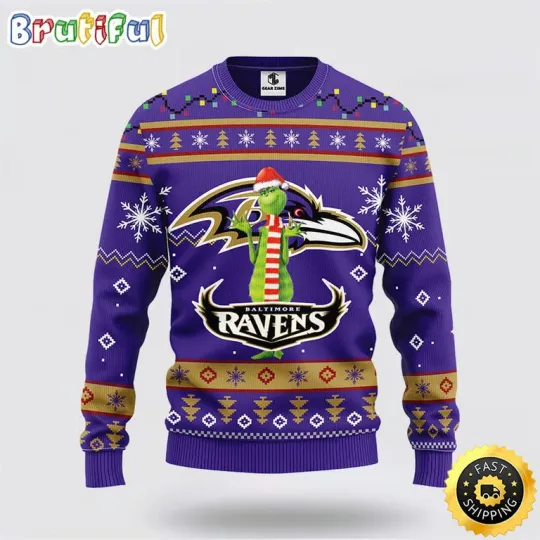 Discover football Balt!more Rav_en Ugly Sweater Funny funny character Ugly Christmas Sweater