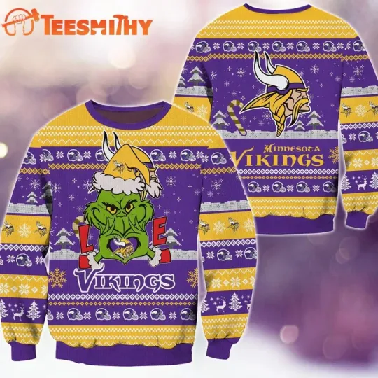 Discover Minnes_ota Vik!ing football funny character Football Limited Ugly Christmas Sweater