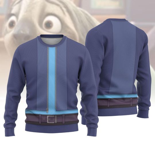 Discover Judy Hopps Christmas Sweater, Disney Zootopia Cosplay Costume, Animal Kingdom, Disneyland Holiday Sweater, Disney World Xmas Sweater