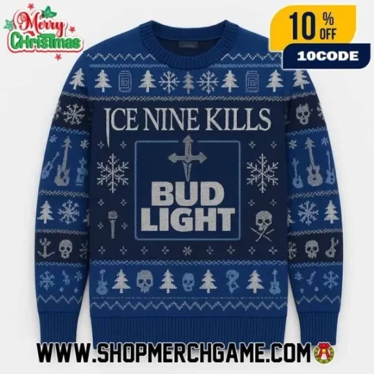 Ice Nine x Bud Light Ugly Christmas Sweater All Sizes