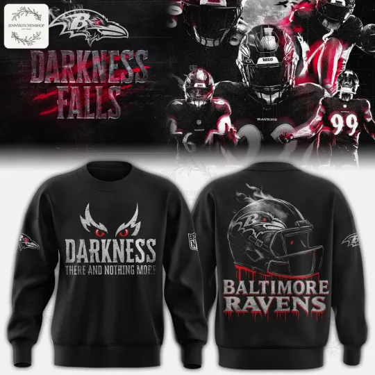 Discover Ravens All-Black Darkness 3D Sweatshirt