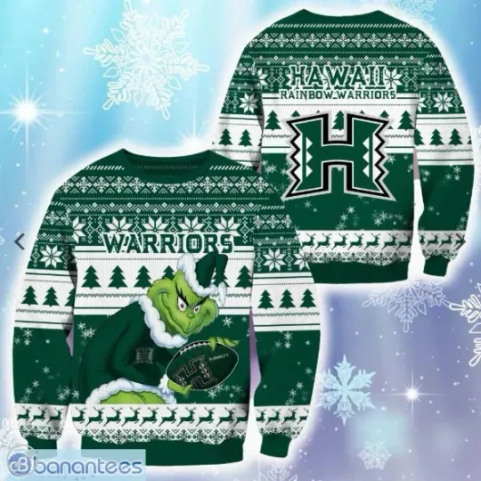 Discover NCAA Hawaii Rainbow Warriors funny character Cold Ugly Christmas Sweater