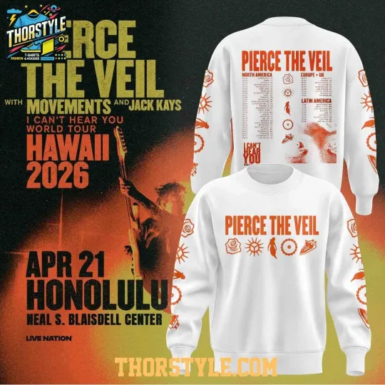 Pierce The Veil I Can’t Hear You World Tour Hawaii 2026 sweater