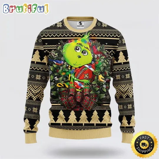 football New Orlean Saint Ugly Sweater funny character Hug Ugly Christmas Sweater
