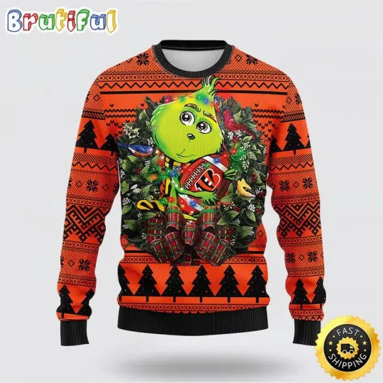 Discover football Cincinnati Bengal Ugly Sweater funny character Hug Ugly Christmas Sweater