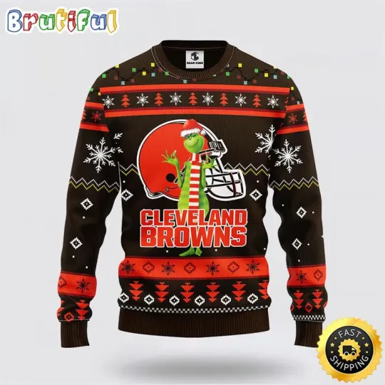 Discover football Cleveland Brown Ugly Sweater Funny funny character Ugly Christmas Sweater