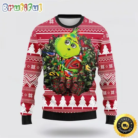 football Arizana Cardinal Ugly Sweater funny character Hug Ugly Christmas Sweater